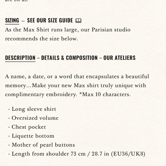 Sezane Max Shirt 38/US 6 - Picture 5 of 6